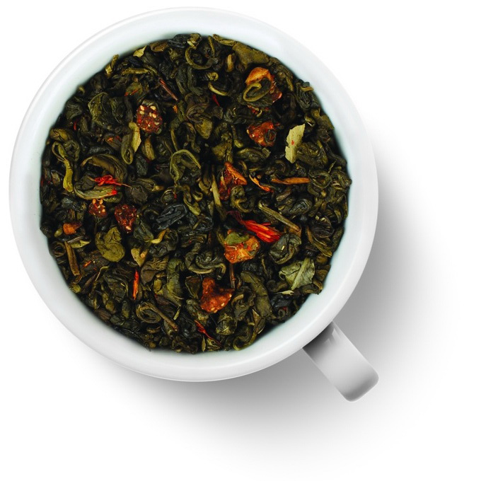 Чай зелёный Земляника со сливками (ганпаудер)